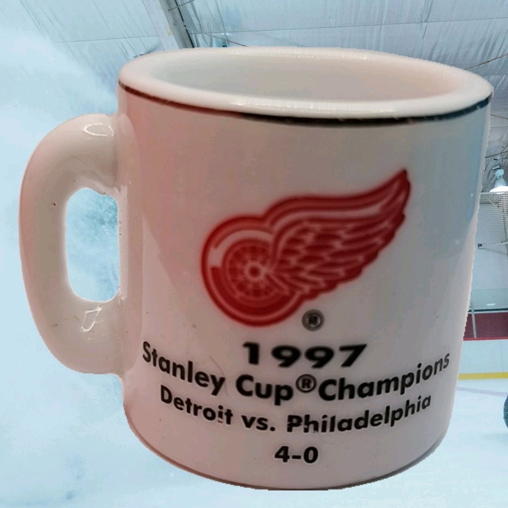 NHL Stanley Cup Champions Cup Crazy Mini Mugs 1.5" Detroit Red Wings 1997